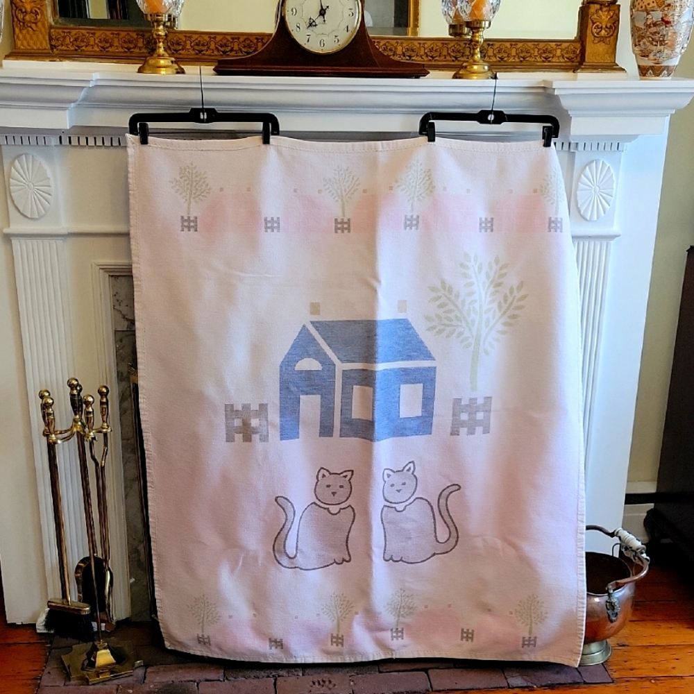 Vintage biederlack Cat Throw Blanket